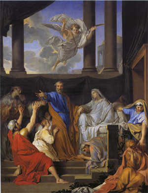 Saint Pierre ressuscitant la veuve de Tabitha, 1652, Louis Testelin