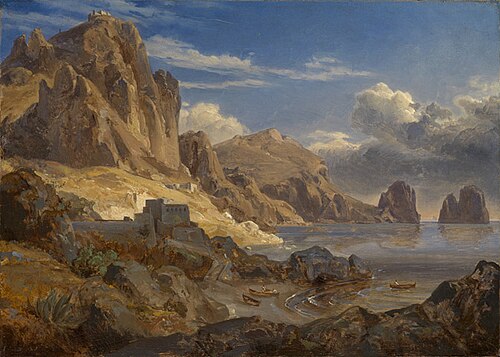 Küste bei Capri mit Blick auf die Faraglioni, 1829, Ernst Fries