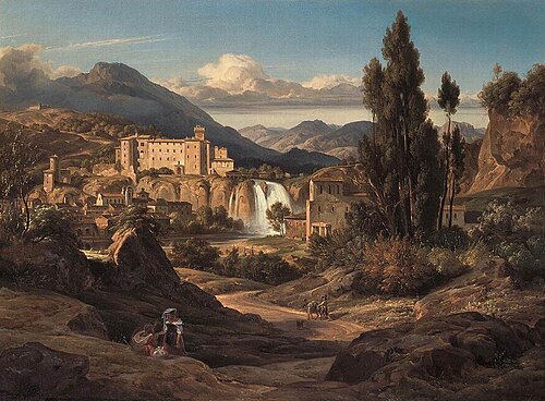Wasserfälle des Liris bei Isola del Liri, 1830, Ernst Fries