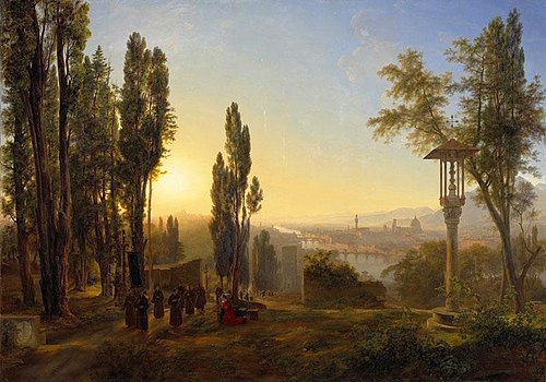 Florence, vue de San Miniato, 1850, Louise-Joséphine Sarazin de Be