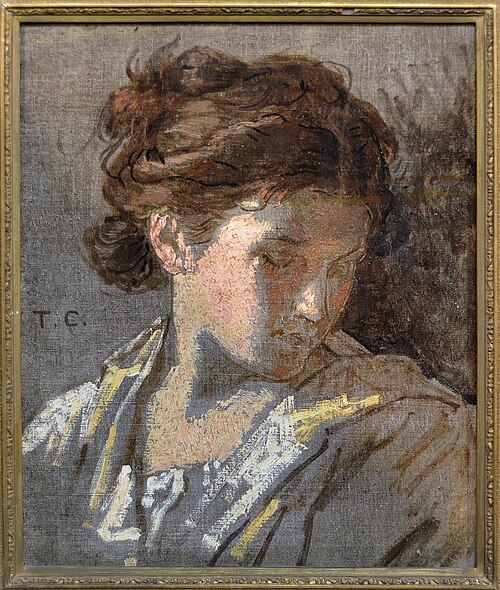 Etude de tête de jeune fille, , Thomas Couture