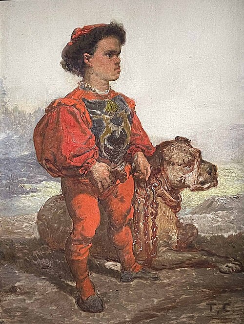 Nain avec un chien, , Thomas Couture