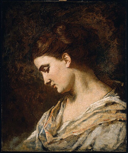 Head of a Woman in Profile, 1857, Thomas Couture