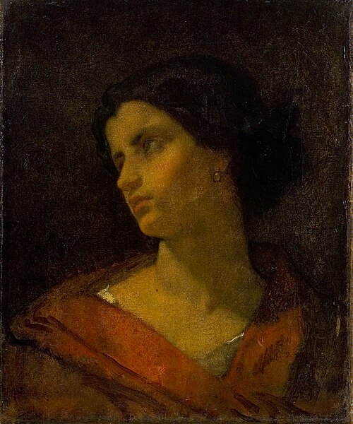 Head of a Woman, Study, , Thomas Couture