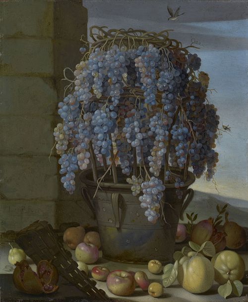 Still Life with Grapes and other Fruit, 1630, Luca Forte