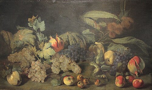 Nature morte aux nèfles, 1650, Luca Forte