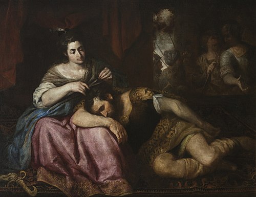 Dalila cortando el pelo a Sansón, 1700, Luciano Borzone