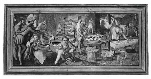 citchen scene out doors, 1533, Pieter Aertsen
