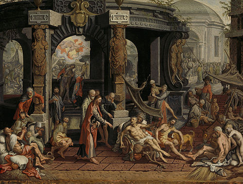 The Healing of the cripple of Bethesda, 1575, Pieter Aertsen