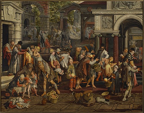 Les actes de la charité chrétienne, 1575, Pieter Aertsen