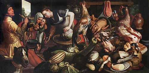 A Kitchen Scene and Still Life, 1563, Pieter Aertsen