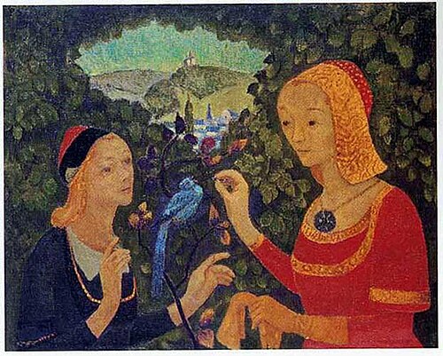 Deux Bretonnes à l'oiseau bleu, 1919, Paul Sérusier