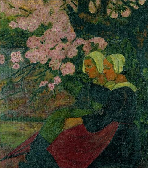 Two Breton Women under an Apple Tree in Flower, 1892, Paul Sérusier