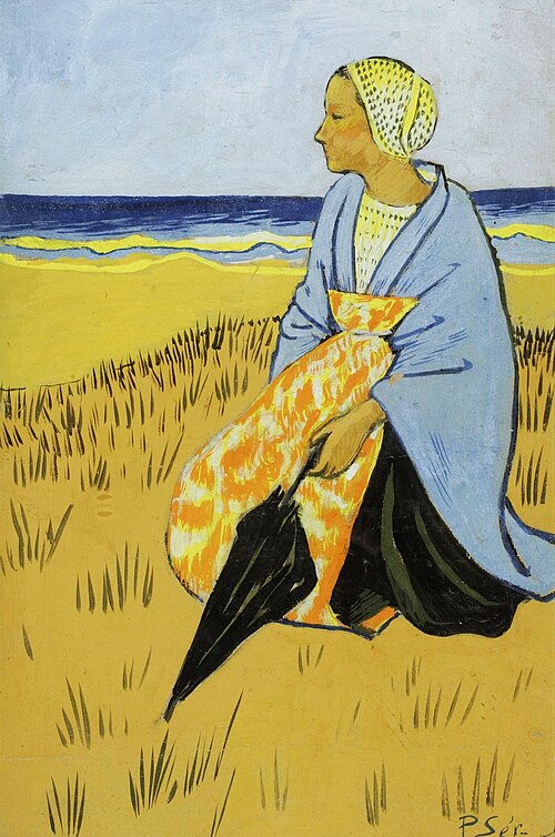 Bretonne assise au bord de la mer., 1895, Paul Sérusier