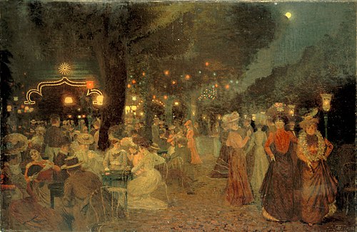 Le jardin du bal Bullier, la nuit, 1902, Ludovic Vallée