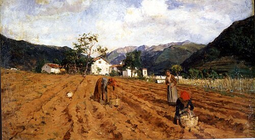 The potato harvest, 1877, Luigi Nono