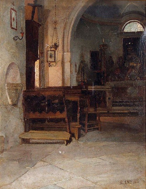 The Church of San Rocco at Polcenigo, in Friuli-Venezia Giulia, Italy, 1876, Luigi Nono