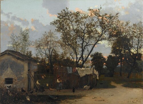 A hen house, 1876, Luigi Nono