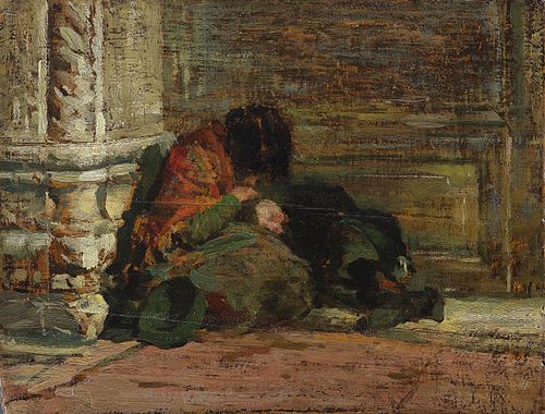 Study for the painting 'The abandoned', 1875, Luigi Nono