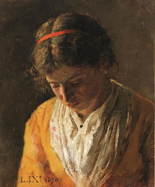 Portrait of a young woman, 1870, Luigi Nono