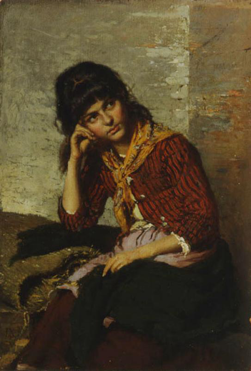 Young girl, 1880, Luigi Nono