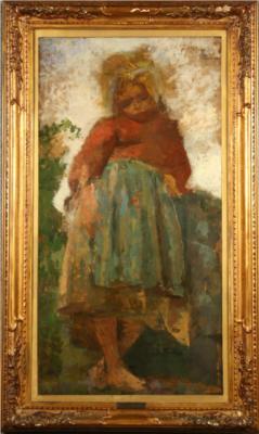 Little girl posing, 1881, Luigi Nono