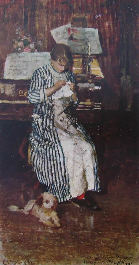 Portrait of Mrs Margherita Pegolo, 1881, Luigi Nono