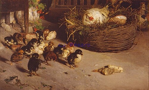 The death of the chick, 1881, Luigi Nono