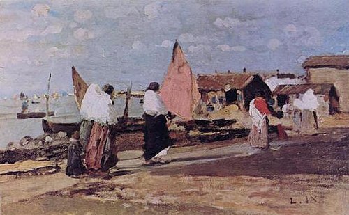 Sottomarina, neighborhood of Chioggia, 1881, Luigi Nono