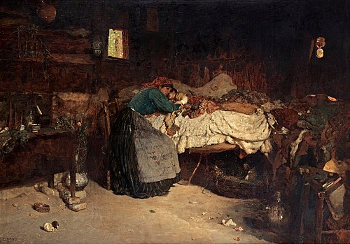 At the bedside of the sick, 1885, Luigi Nono