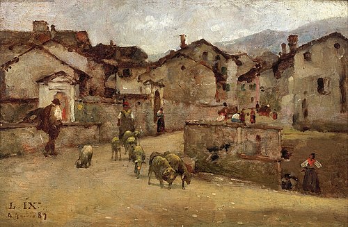 The town of Feltre, 1887, Luigi Nono