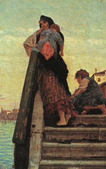 The family of the gondolier, 1890, Luigi Nono
