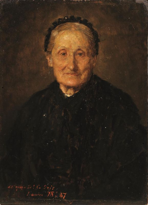 Face of old lady, 1887, Luigi Nono