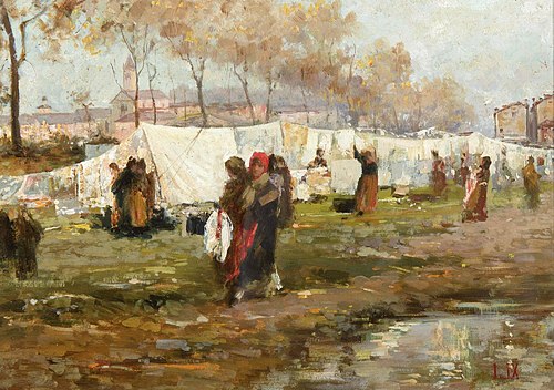 The washerwomen, 1900, Luigi Nono