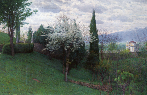 Peacful landscape (The cemetery of Asolo), 1912, Luigi Nono