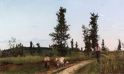 Towards evening near Polcenigo, Friuli, 1873, Luigi Nono