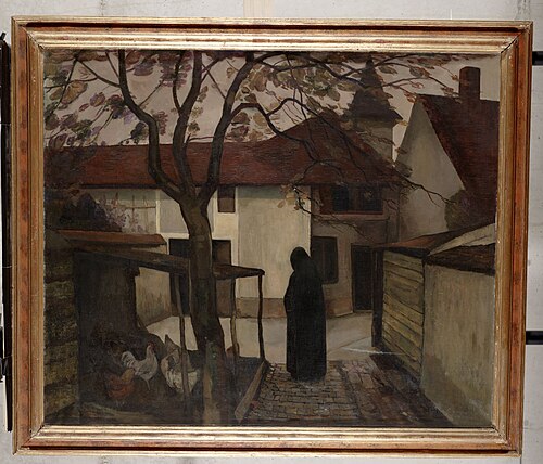 Cour (Binnenplaats met kippen), 1922, Gerrit Willem van Blaaderen