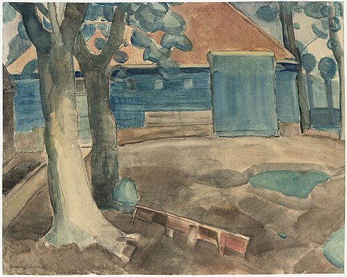 Noord-Hollandse boerderij met erf, 1920, Gerrit Willem van Blaaderen