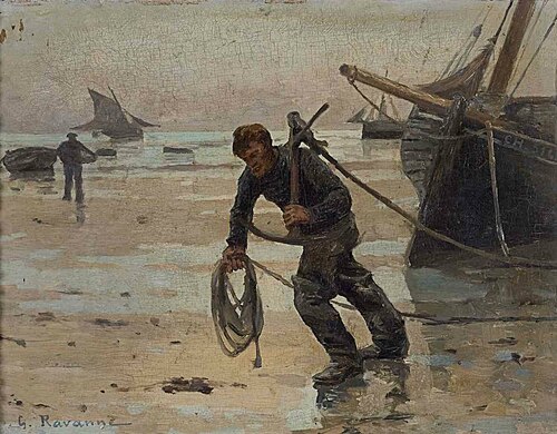 Doublant les amarres, 1900, Léon-Gustave Ravanne