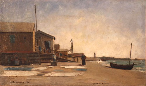 Le Rivage sur la plage du Midi, 1880, Léon-Gustave Ravanne