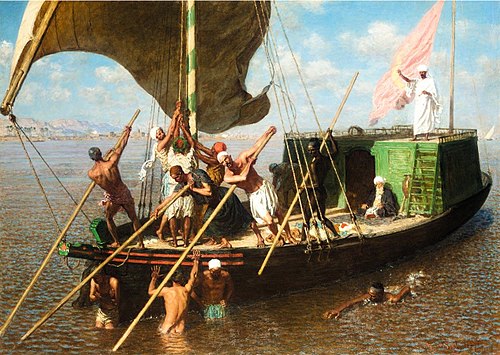 Dahabieh engravée, Égypte, 1877, Léon Belly