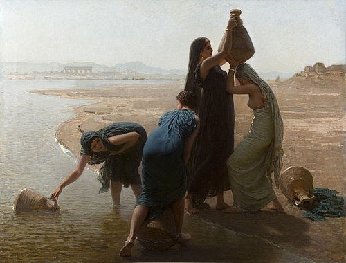 Femmes fellahs au bord du Nil, 1856, Léon Belly