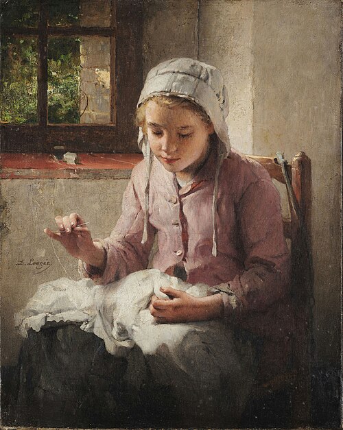 Sewing, 1850, Désiré François Laugée