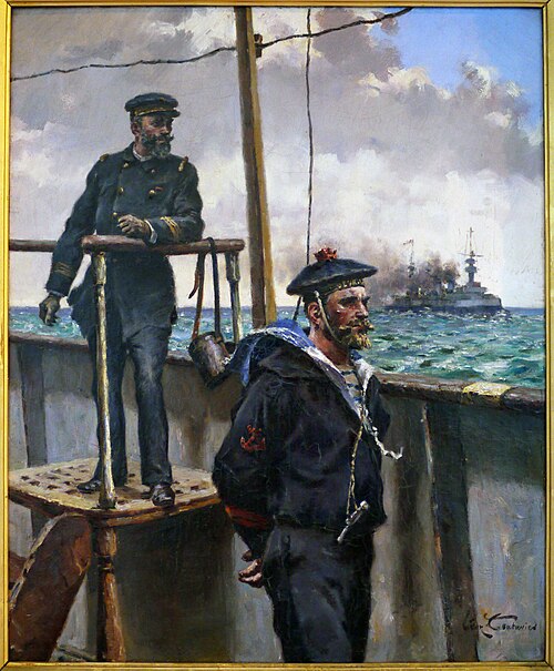Lieutenant de vaisseau et quartier-maître sur la passerelle, , Léon Couturier