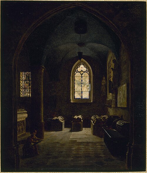 La salle du XIIIe siècle au musée des Monuments français, 1816, Mathieu Cochereau