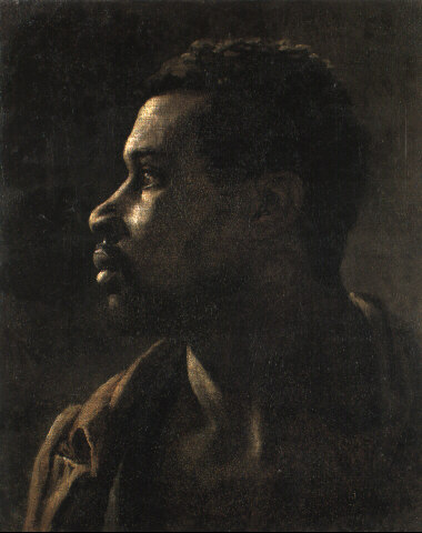 Portrait d'un homme noir, de profil vers la gauche, , Mathieu Cochereau