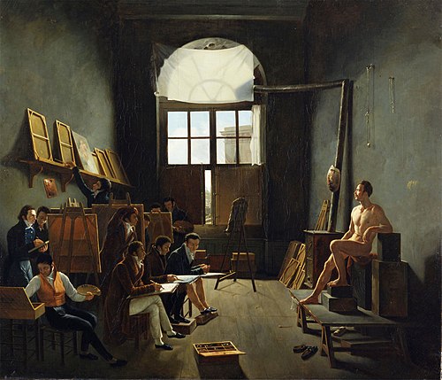 Intérieur de l'atelier de David au Collège des Quatre Nations, à Paris - Toledo, Ohio, 1815, Mathieu Cochereau
