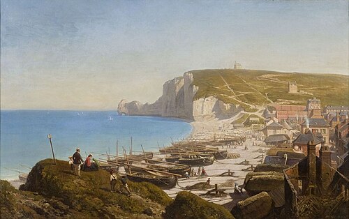 Vue panoramique d'Etretat, 1860, Antoine Léon Morel-Fatio