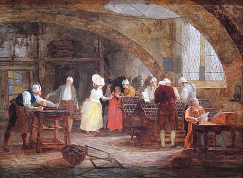 La Visite à l'imprimerie, 1800, Léonard Defrance