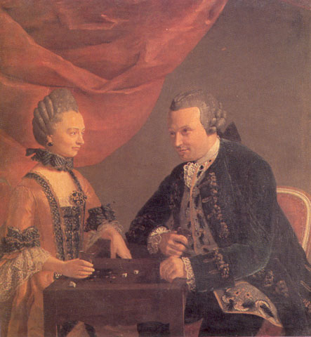 joueurs de trictrac, 1750, Léonard Defrance